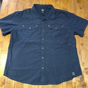 Harley Davidson men's short sleeve button up shirt navy size 3XL *see desc!